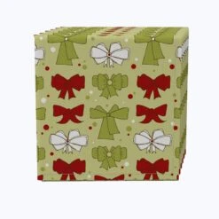 Fabric Textile Products, Inc. Napkin Set Of 4, 100% Cotton, Christmas Bows