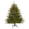 Nearly Natural 5-ft Colorado Mountain Pine Artificial Christmas Tree With 250 Clear Lights, 669 Bendable Branches And Pine Cones Green