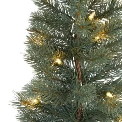 HomPlanti 4 Feet Green Pine Artificial Christmas Tree With 70 Warm White Lights Set In A Burlap Base -Sunnydaze Decor Shop 51a789589357452bbff2b32f818a29bb