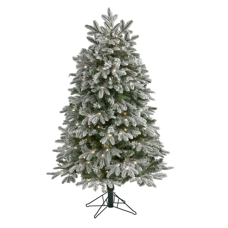 HomPlanti 5 Feet Flocked Colorado Mountain Fir Artificial Christmas Tree With 300 Warm White Microdot (Multifunction) LED Lights With Instant Connect Technology And 511 Bendable Branches 1 HomPlanti 5 Feet Flocked Colorado Mountain Fir Artificial Christmas Tree With 300 Warm White Microdot (Multifunction) LED Lights With Instant Connect Technology And 511 Bendable Branches