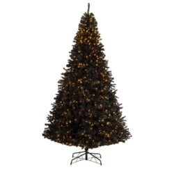 Nearly Natural 10-ft Black Artificial Christmas Tree With 950 Clear LED Lights And 3056 Tips Black