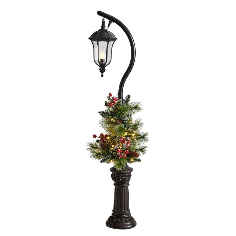 Nearly Natural 5-ft Holiday Decorated Lamp Post With Artificial Christmas Greenery, Berries And 30 LED Lights Indoor Outdoor Patio Porch Decor 1 Nearly Natural 5-ft Holiday Decorated Lamp Post With Artificial Christmas Greenery, Berries And 30 LED Lights Indoor Outdoor Patio Porch Decor