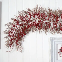 HomPlanti 6' Red Berry Artificial Christmas Garland 9 HomPlanti 6' Red Berry Artificial Christmas Garland -Sunnydaze Decor Shop 5ac9dc7c7930422491b7ce33c46b9041