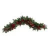 Nearly Natural 40-in Pines, Red Berries And Pinecones Artificial Christmas Garland