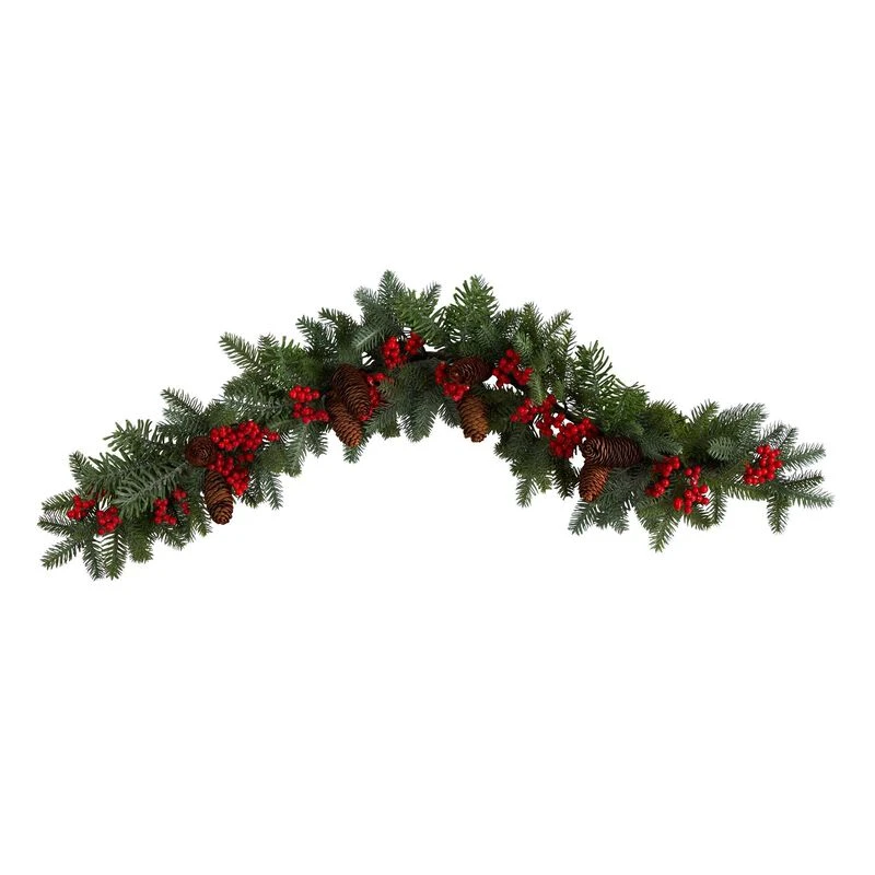 Nearly Natural 40-in Pines, Red Berries And Pinecones Artificial Christmas Garland 1 Nearly Natural 40-in Pines, Red Berries And Pinecones Artificial Christmas Garland