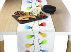 Fabric Textile Products, Inc. Table Runner, 100% Polyester, Christmas Lights Garland White