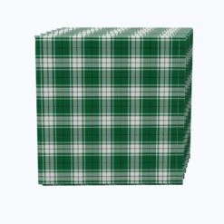 Fabric Textile Products, Inc. Napkin Set Of 4, 100% Cotton, Christmas Green Plaid