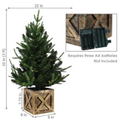Sunnydaze Decor Sunnydaze Farmhouse Indoor Pre-Lit Artificial Christmas Tree - 3 Ft -Sunnydaze Decor Shop 5fd7387592cc4147822bc17f633d561d
