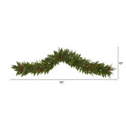 Nearly Natural 6-ft Christmas Pine Artificial Garland With 50 Warm White LED Lights And Berries -Sunnydaze Decor Shop 5ffc541bf84543cd80aae28cafe7a648