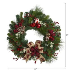 Nearly Natural 24-in Christmas Pine Artificial Wreath With Pine Cones And Ornaments 6 Nearly Natural 24-in Christmas Pine Artificial Wreath With Pine Cones And Ornaments -Sunnydaze Decor Shop 60d05271355942cc8124e44bf2b8f49c