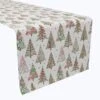 Fabric Textile Products, Inc. Table Runner, 100% Cotton, Red & Green Christmas Tree Designs Green