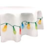 Fabric Textile Products, Inc. Round Tablecloth, 100% Polyester, Christmas Lights Garland White