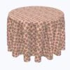 Fabric Textile Products, Inc. Round Tablecloth, 100% Polyester, Christmas Gingerbread Cookies Brown