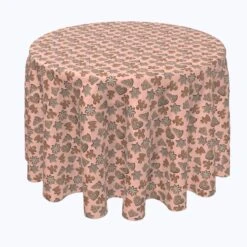 Fabric Textile Products, Inc. Round Tablecloth, 100% Polyester, Christmas Gingerbread Cookies Brown