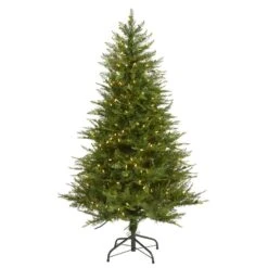 Nearly Natural 5-ft Wisconsin Fir Artificial Christmas Tree With 250 Warm White LED Lights And 578 Bendable Branches