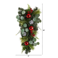 Nearly Natural 26-in Holiday Christmas Greenery Ornament Artificial Swag -Sunnydaze Decor Shop 6978f97c82d74f9eb9e598fe4f5c924b