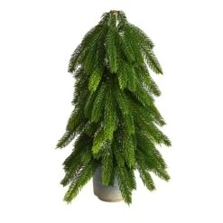 HomPlanti 17 Inches Christmas Pine Artificial Tree In Decorative Planter