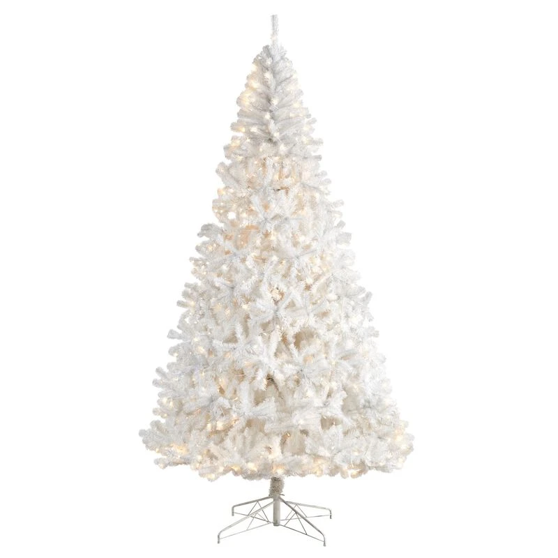 Nearly Natural 9-ft White Artificial Christmas Tree With 1860 Bendable Branches And 650 LED Lights White 1 Nearly Natural 9-ft White Artificial Christmas Tree With 1860 Bendable Branches And 650 LED Lights White