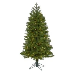 Nearly Natural 5-ft Vancouver Spruce Artificial Christmas Tree With 200 Warm White Lights And 461 Bendable Branches Green