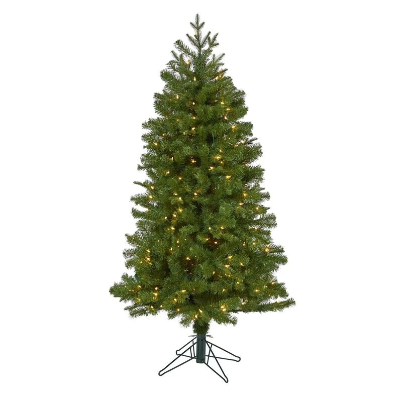 Nearly Natural 5-ft Vancouver Spruce Artificial Christmas Tree With 200 Warm White Lights And 461 Bendable Branches Green 1 Nearly Natural 5-ft Vancouver Spruce Artificial Christmas Tree With 200 Warm White Lights And 461 Bendable Branches Green
