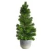 Nearly Natural 22-in Christmas Pine Artificial Tree In Decorative Planter