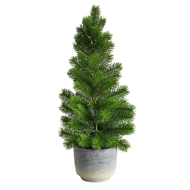 Nearly Natural 22-in Christmas Pine Artificial Tree In Decorative Planter 1 Nearly Natural 22-in Christmas Pine Artificial Tree In Decorative Planter