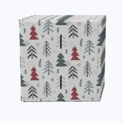 Fabric Textile Products, Inc. Napkin Set Of 4, 100% Cotton, Christmas Tree Doodle