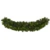 Nearly Natural 6-ft X 18-in Christmas Pine Extra Wide Artificial Garland With 100 Multicolored LED Lights