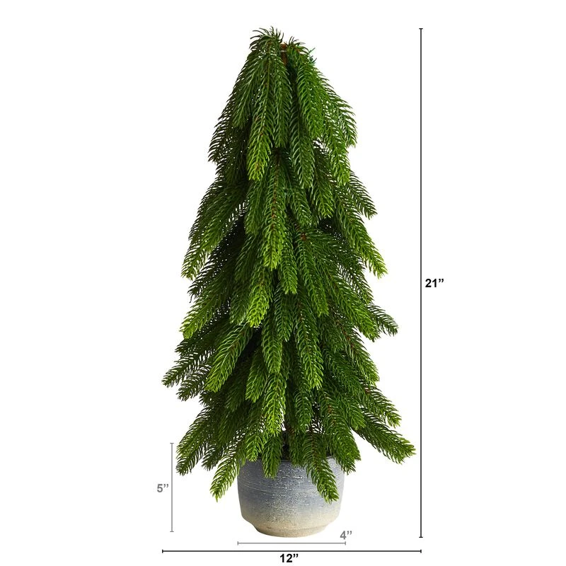 HomPlanti 21 Inches Christmas Pine Artificial Tree In Decorative Planter 2 HomPlanti 21 Inches Christmas Pine Artificial Tree In Decorative Planter - Image 2