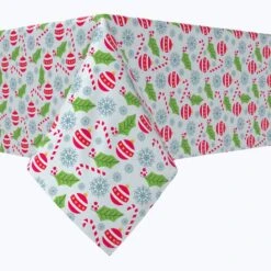 Fabric Textile Products, Inc. Rectangular Tablecloth, 100% Cotton, Time For Christmas Red