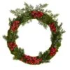 HomPlanti 20" Iced Pine And Berries Artificial Christmas Wreath