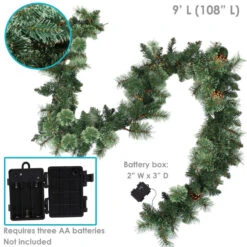 Sunnydaze Decor Sunnydaze 9ft Pre-Lit Artificial Christmas Garland With Pinecones 10 Sunnydaze Decor Sunnydaze 9ft Pre-Lit Artificial Christmas Garland With Pinecones -Sunnydaze Decor Shop 8260580270d544fc894ca27d7a8721e8