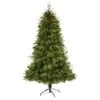 Nearly Natural 7-ft Wellington Spruce “Natural Look-in Artificial Christmas Tree With 400 Clear LED Lights And Pine Cones Green