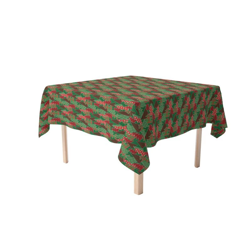 Fabric Textile Products, Inc. Square Tablecloth, 100% Polyester, Christmas Tree Patchwork Green 1 Fabric Textile Products, Inc. Square Tablecloth, 100% Polyester, Christmas Tree Patchwork Green