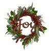 HomPlanti 24" Joy And Berries Artificial Christmas Wreath