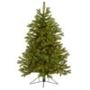 Nearly Natural 4-ft Cambridge Spruce Flat Back Artificial Christmas Tree With 100 Warm White (Multifunction) LED Lights And 221 Bendable Branches Green