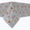 Fabric Textile Products, Inc. Rectangular Tablecloth, 100% Cotton, Stylized Christmas Pattern Grey