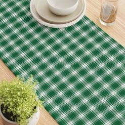 Fabric Textile Products, Inc. Table Runner, 100% Cotton, Christmas Green Plaid Green 5 Fabric Textile Products, Inc. Table Runner, 100% Cotton, Christmas Green Plaid Green -Sunnydaze Decor Shop 8714b1afe16047ab91b9ff0adf140951 1