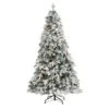 Nearly Natural 6-ft Flocked Vermont Mixed Pine Artificial Christmas Tree With 300 Clear LEDs Lights Green