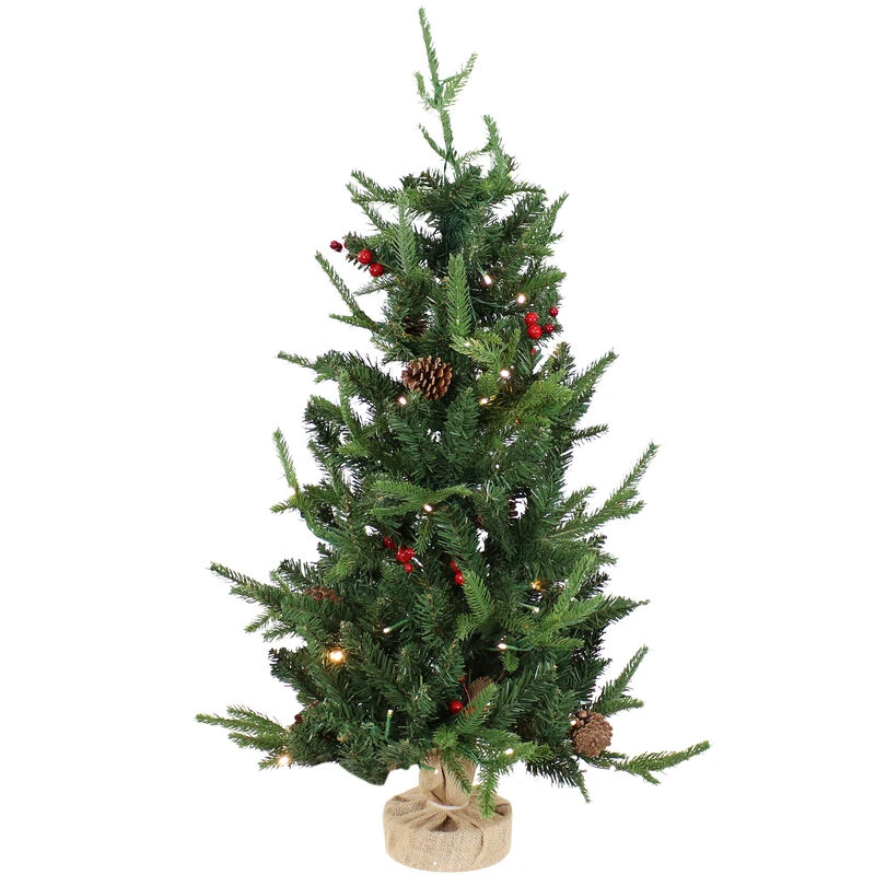 Sunnydaze Decor Sunnydaze Natural Noel Indoor Pre-Lit Artificial Christmas Tree - 3 Ft 1 Sunnydaze Decor Sunnydaze Natural Noel Indoor Pre-Lit Artificial Christmas Tree - 3 Ft