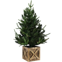 Sunnydaze Decor Sunnydaze Farmhouse Indoor Pre-Lit Artificial Christmas Tree - 3 Ft