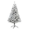 Nearly Natural 5-ft Flocked White River Mountain Pine Artificial Christmas Tree With Pinecones Green