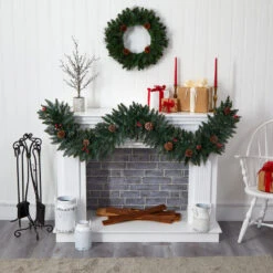 HomPlanti 6' Snow Dusted Artificial Christmas Garland With 50 Multicolored LED Lights, Berries And Pinecones -Sunnydaze Decor Shop 92971c36f7eb43f1b5cf0c360799d32f