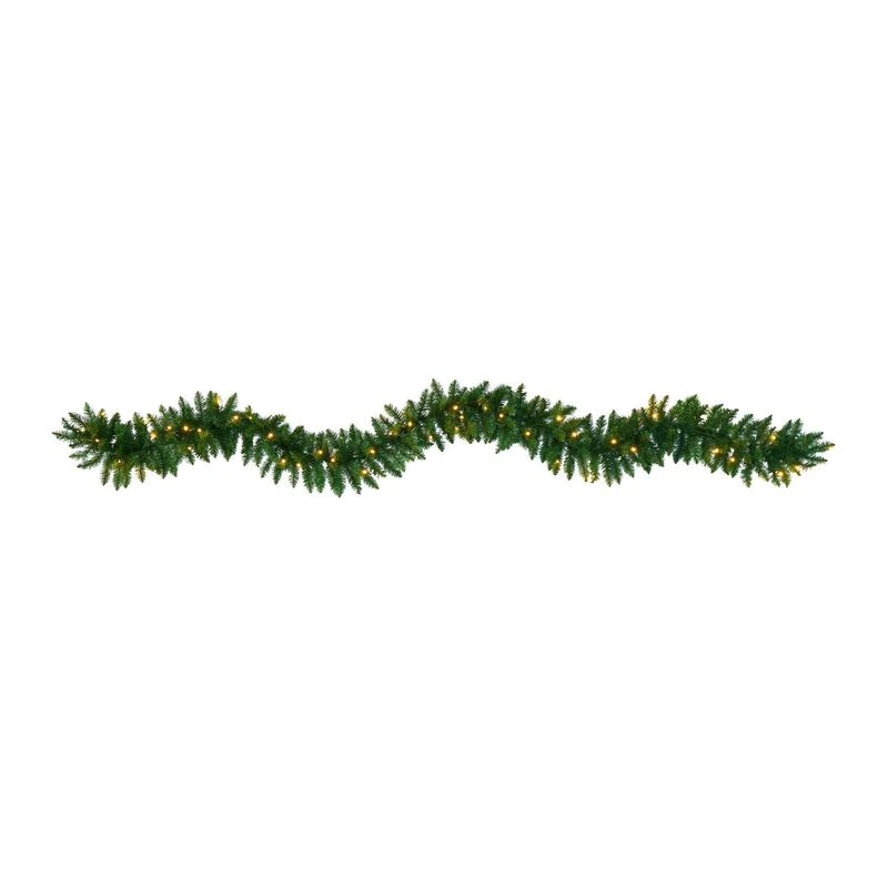Nearly Natural 9-ft Christmas Pine Artificial Garland With 50 Warm White LEDs Lights 1 Nearly Natural 9-ft Christmas Pine Artificial Garland With 50 Warm White LEDs Lights
