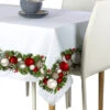 Fabric Textile Products, Inc. Rectangular Tablecloth, 100% Polyester, Christmas Garland Border Red
