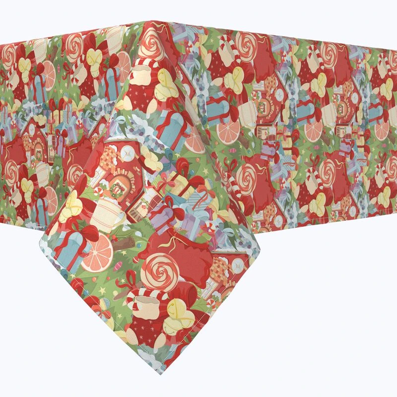Fabric Textile Products, Inc. Rectangular Tablecloth, 100% Polyester, Merry Christmas Wonderland Red 1 Fabric Textile Products, Inc. Rectangular Tablecloth, 100% Polyester, Merry Christmas Wonderland Red