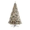 Nearly Natural 10-ft Flocked West Virginia Fir Artificial Christmas Tree With 800 Warm LED Lights And 1680 Tips Green