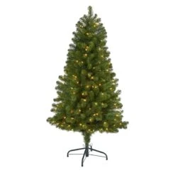 Nearly Natural 5-ft Virginia Fir Artificial Christmas Tree With 200 Clear Lights And 379 Bendable Branches Green