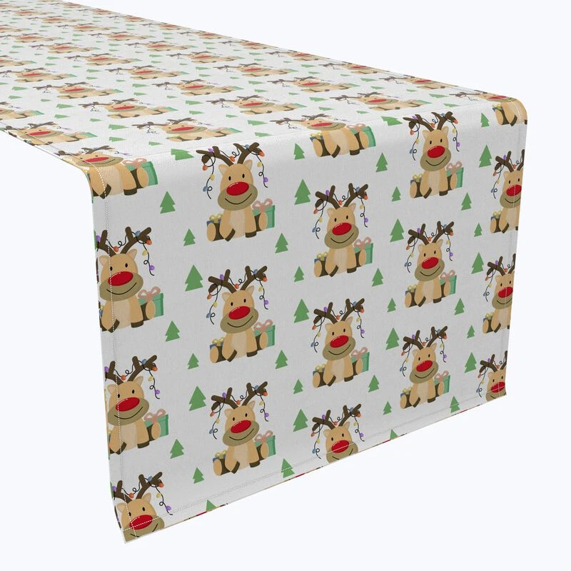 Fabric Textile Products, Inc. Table Runner, 100% Cotton, Cartoon Christmas Deer Green 1 Fabric Textile Products, Inc. Table Runner, 100% Cotton, Cartoon Christmas Deer Green