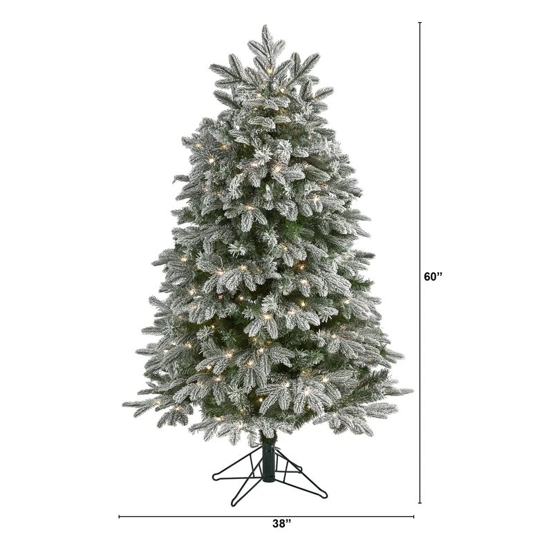 HomPlanti 5 Feet Flocked Colorado Mountain Fir Artificial Christmas Tree With 300 Warm White Microdot (Multifunction) LED Lights With Instant Connect Technology And 511 Bendable Branches 2 HomPlanti 5 Feet Flocked Colorado Mountain Fir Artificial Christmas Tree With 300 Warm White Microdot (Multifunction) LED Lights With Instant Connect Technology And 511 Bendable Branches - Image 2